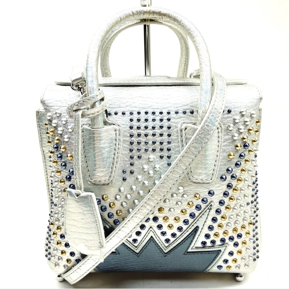 Labor Day Sale! MCM silver studded crossbody bag